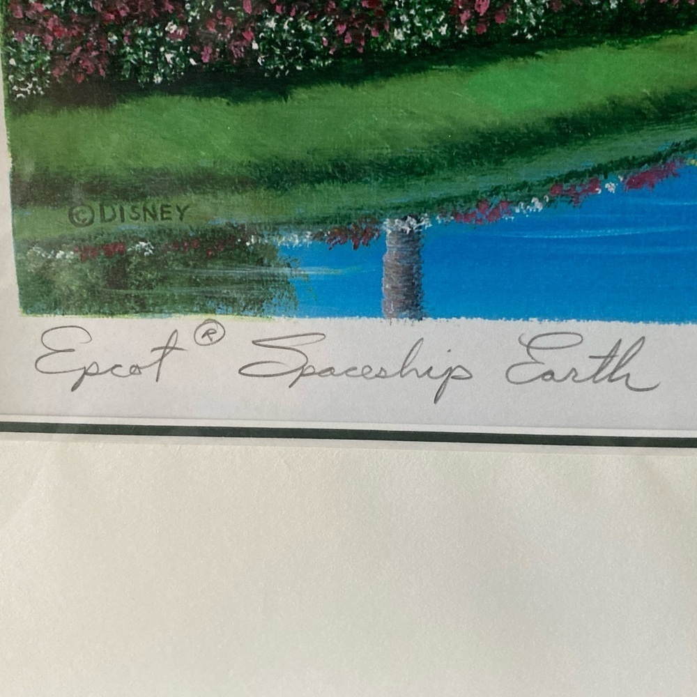 Rare 2003 signed Disney Park Epcot Spaceship Earth by Larry Dotson print - Picture 5 of 6